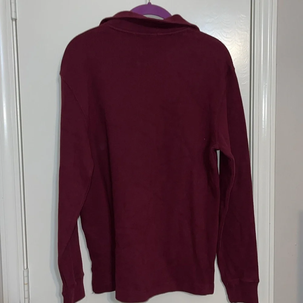 Polo by Ralph Lauren Burgundy Quarter-Zip Long Sleeve Shirt